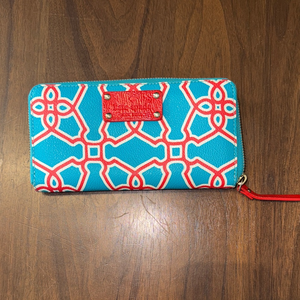 KATE SPADE NEDA MOROCCAN MARKET TURQOISE WALLET/ CLUTCH #WLRU1457